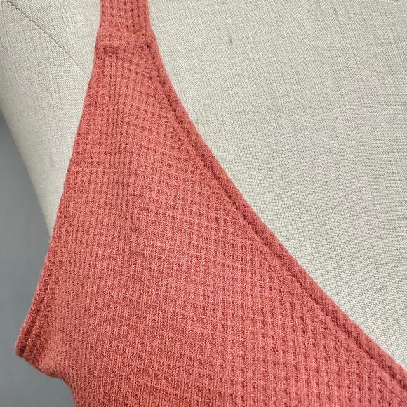 Athleta pink waffle knit Wind Down jumpsuit Size Small v neck wide leg - Picture 4 of 15